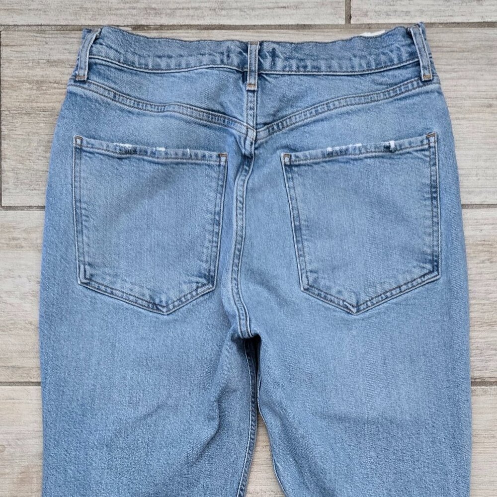 Agolde Riley High Rise Straight Crop Distressed Knee Jeans 29 - Picture 4 of 8